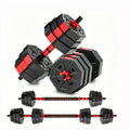 Adjustable Dumbbell Set 2 in 1 Convertible Barbell 5.5-44lbs Rubber Coated Dumbbell Home Gym Weight Training Fitness Equipment