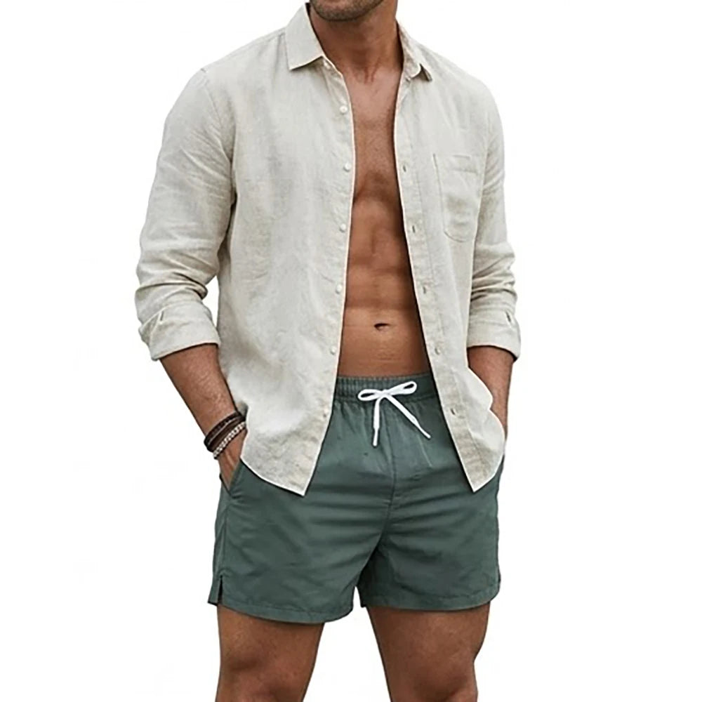 Summer Outdoor Men's Sport Shorts Workout Shorts Quick Dry Athletic Casual Pants Running Shorts with Pockets Gym Beach Pants