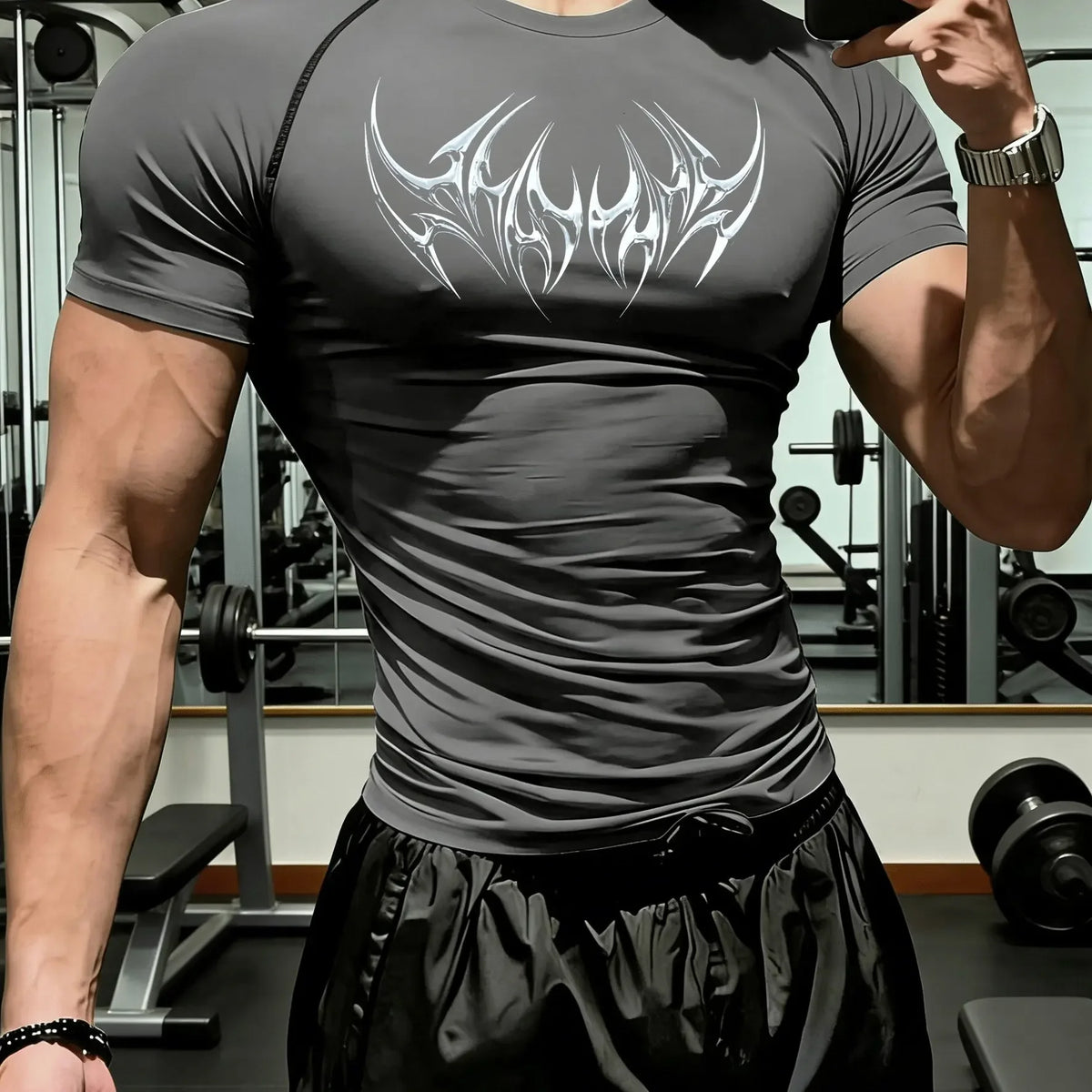 New Men's and Women's Fitness Clothing, Trendy Pattern Printing, High Elasticity, Breathable Tight-Fitting Fabric