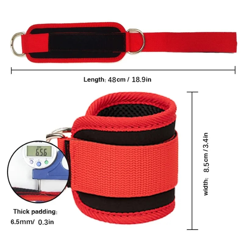 Fitness Ankle Straps Adjustable D-Ring Support Cuffs Gym Leg Excercises Training Workouts Sports Fit Guard Safety Abductors