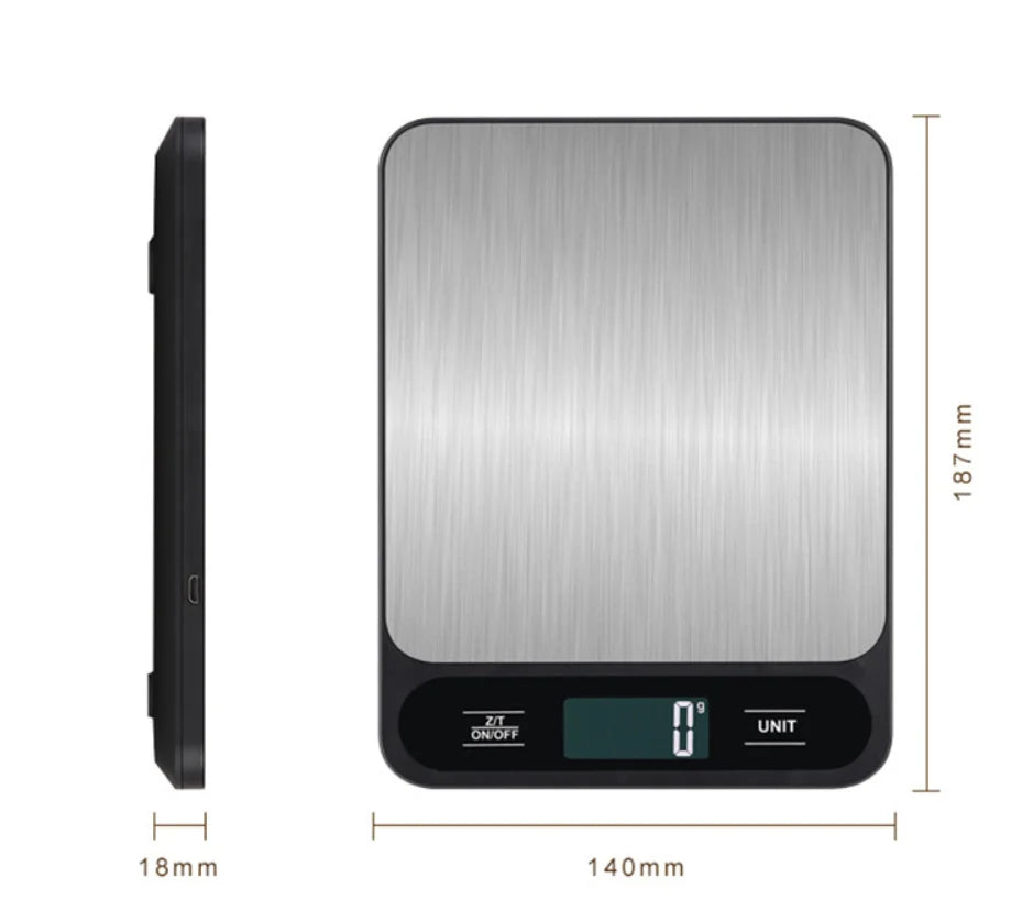 Digital Food Scale 10kg 1g Electronic Kitchen Baking Weight Scales Stainless Steel 5kg 1g Gram Ounces